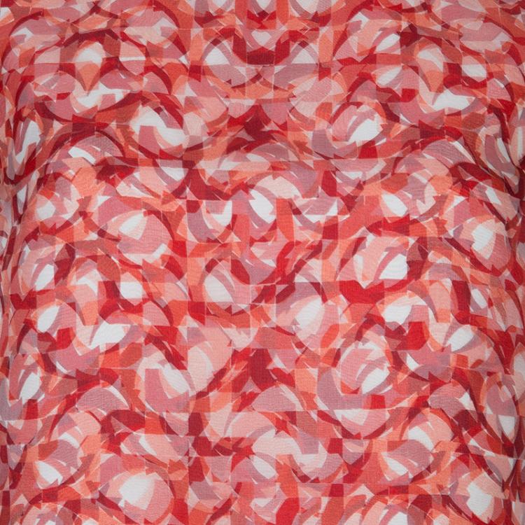 Pre Owned Roksanda Ilincic Orange Printed Silk Top S
