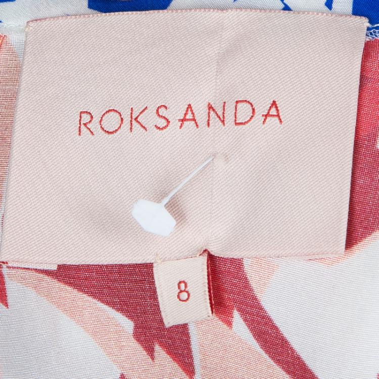 Pre Owned Roksanda Ilincic Orange Printed Silk Top S
