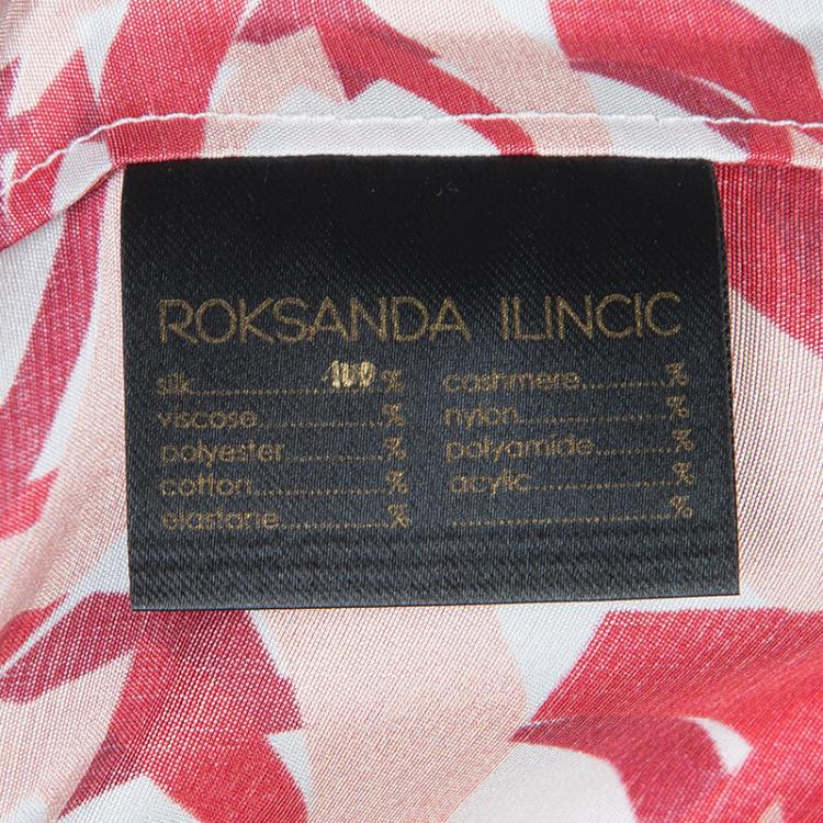 Pre Owned Roksanda Ilincic Orange Printed Silk Top S