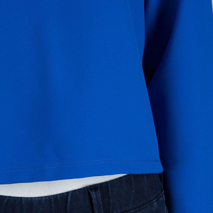 Pre Owned Roksanda Ilincic Blue Oversized Long Sleeve Crop Top L