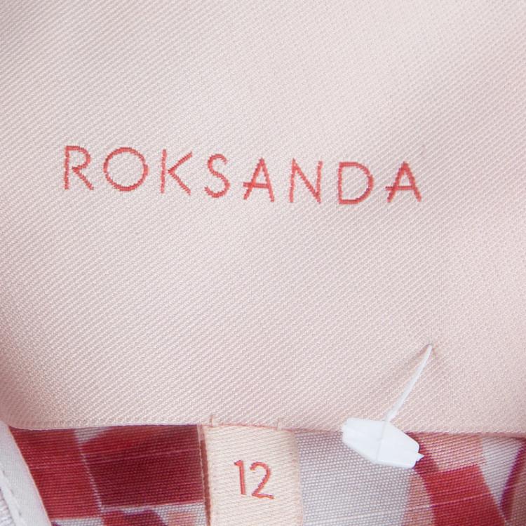Pre Owned Roksanda Ilincic Orange Printed Sleeveless Silk Dress M