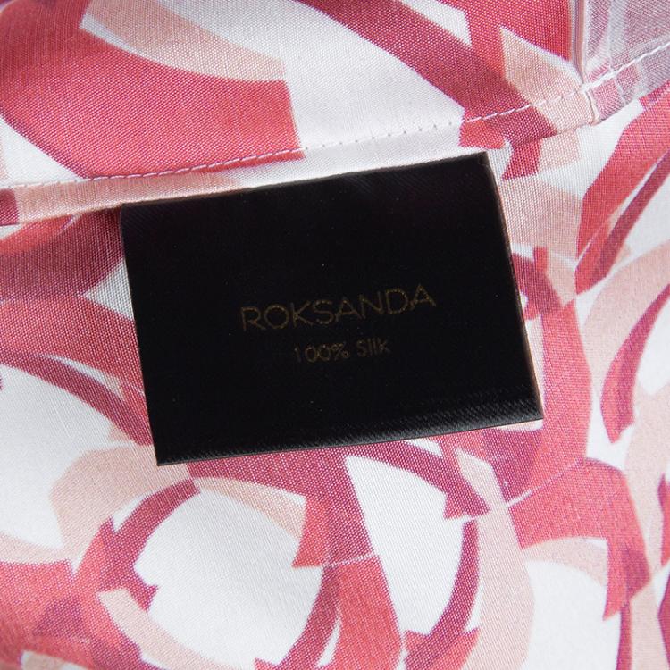 Pre Owned Roksanda Ilincic Orange Printed Sleeveless Silk Dress M