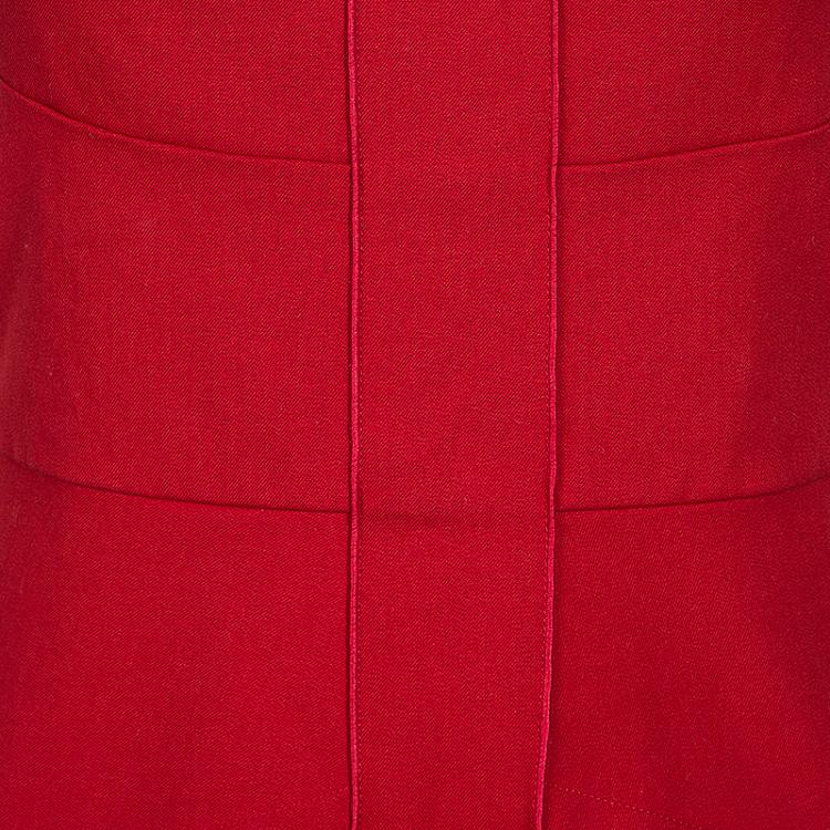 Pre Owned Roland Mouret Red Structured Dress M