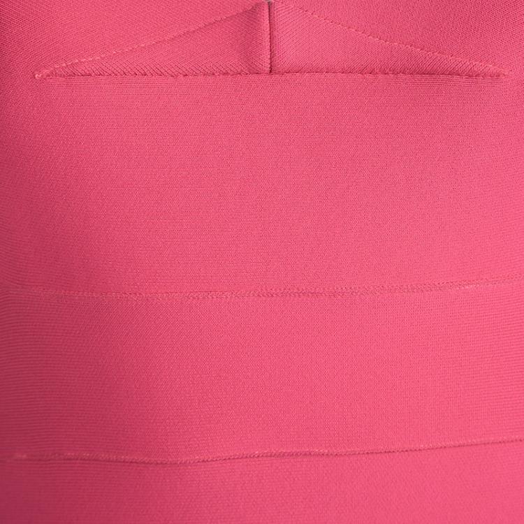 Pre Owned Roland Mouret Pink Knit Bodycon Sleeveless Dress M