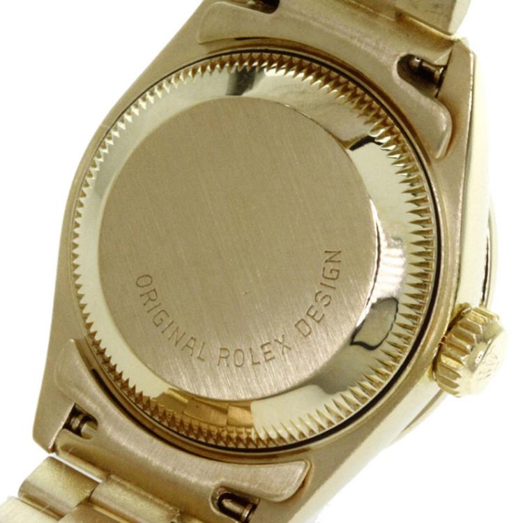 Pre Owned Rolex Champagne Gold 18K Yellow Gold Diamond Datejust Women's Wristwatch 26MM