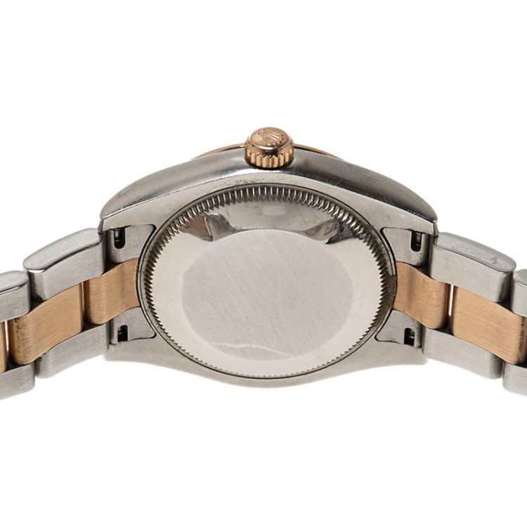 Pre Owned Rolex Pink Stainless Steel and 18K Rose Gold Datejust 178273 Women's Wristwatch 31MM