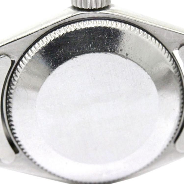Pre Owned Rolex Ivory Stainless Steel Oyster Perpetual Women's Wristwatch 24MM