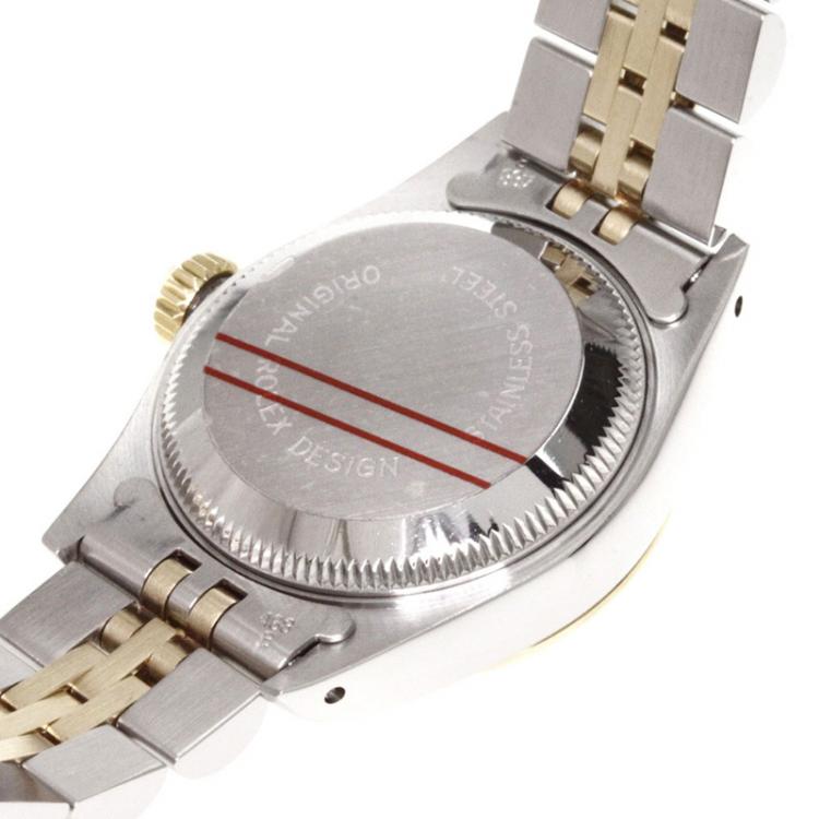 Pre Owned Rolex Champagne 18K Yellow Gold and Stainless Steel Datejust Women's Wristwatch 26MM