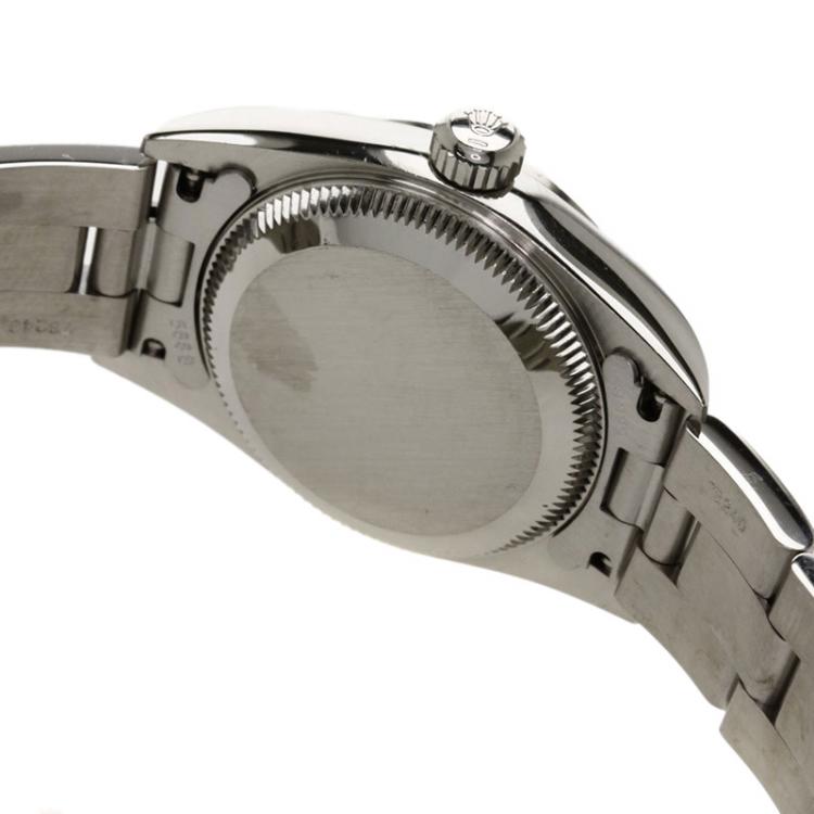 Pre Owned Rolex Pink Stainless Steel Oyster Perpetual Women's Wristwatch 24MM