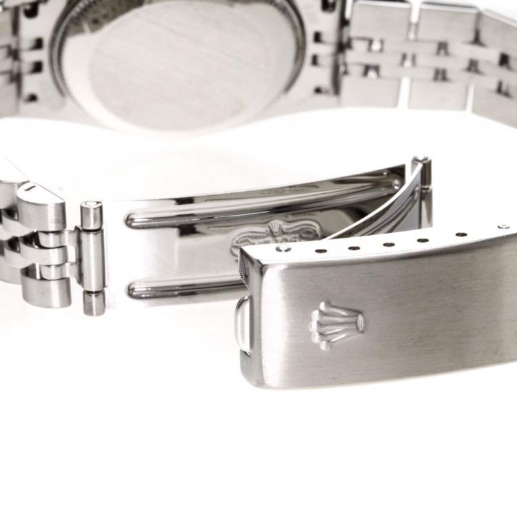 Pre Owned Rolex Silver 18K White Gold and Stainless Steel Datejust Women's Wristwatch 26MM