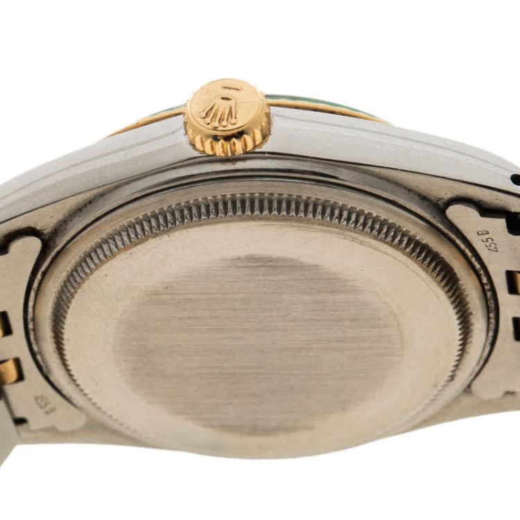 Pre Owned Rolex Champagne Stainless Steel & 18k Yellow Gold Oyster Perpetual Datejust 16013  Women's Wristwatch 36MM