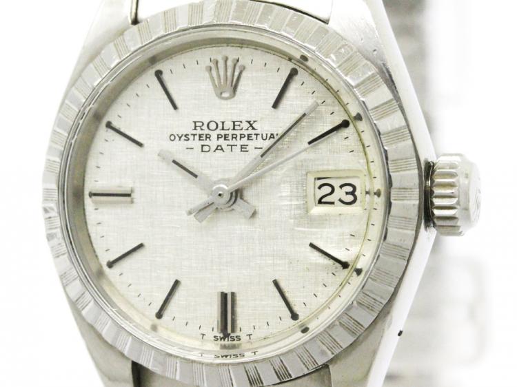 Pre Owned Rolex Silver Stainless Steel Oyster Perpetual Women's Wristwatch 26MM