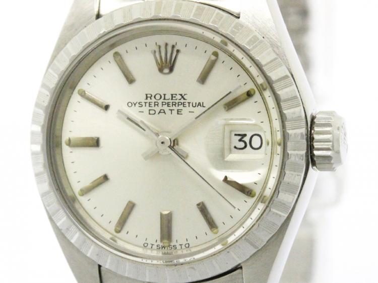 Pre Owned Rolex Silver Stainless Steel Oyster Perpetual Women's Wristwatch 26MM