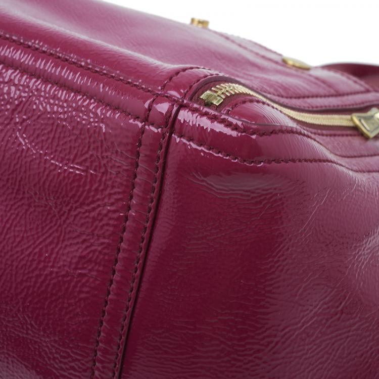 Pre Owned Saint Laurent Paris Pink Patent Leather Medium Downtown Tote Bag