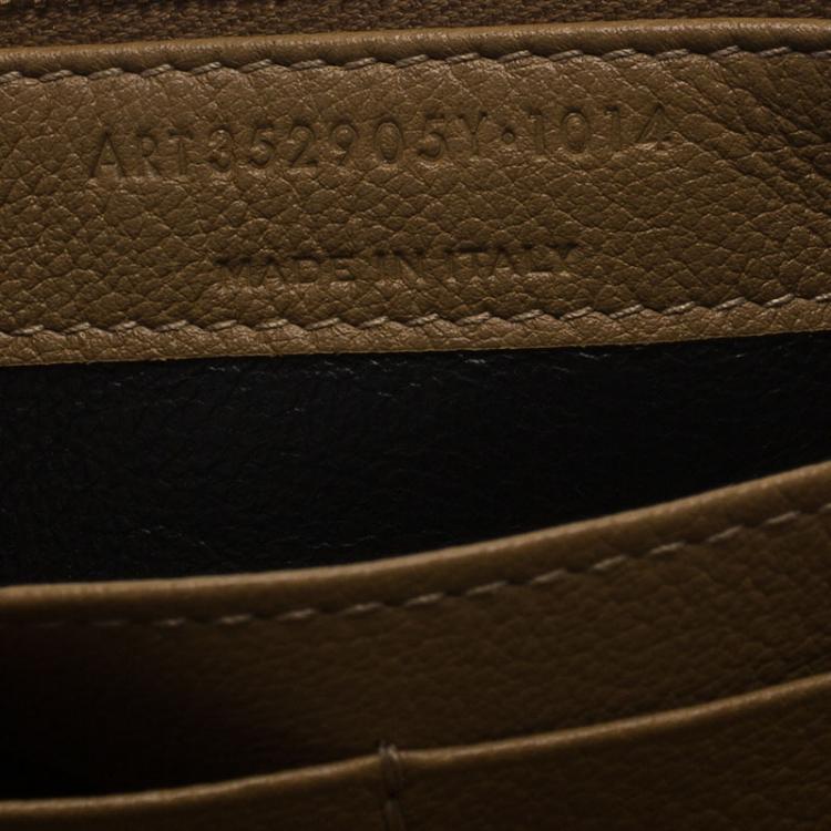 Pre Owned Saint Laurent Paris Tan Leather Belle De Jour Wallet