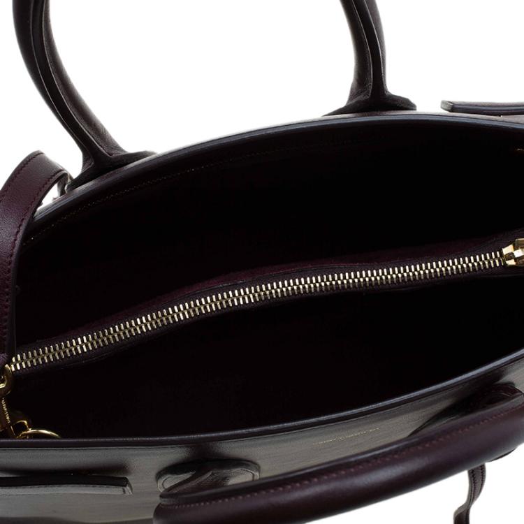 Pre Owned Saint Laurent Paris Burgundy Leather Small Classic Sac De Jour Tote