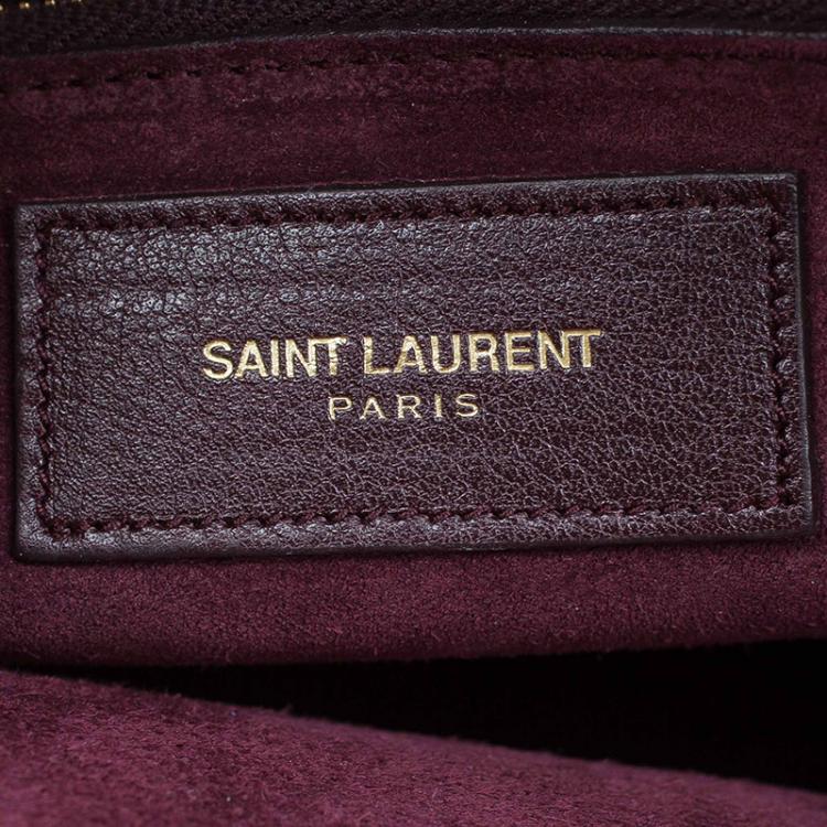 Pre Owned Saint Laurent Paris Burgundy Leather Small Classic Sac De Jour Tote