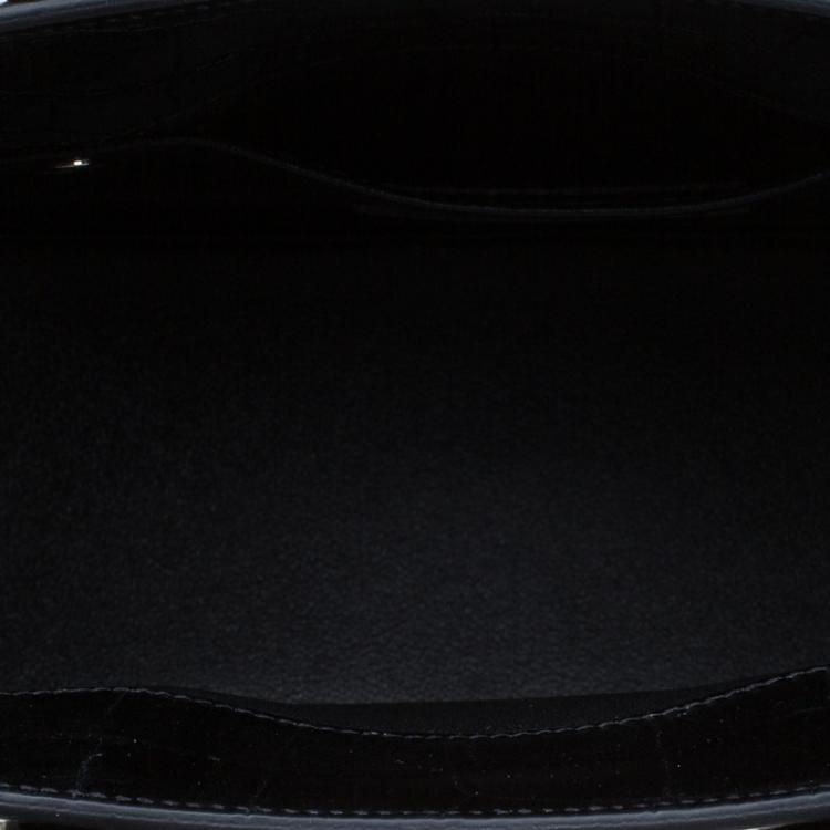 Pre Owned Saint Laurent Paris Black Croc Embossed Leather Baby Sac De Jour Tote
