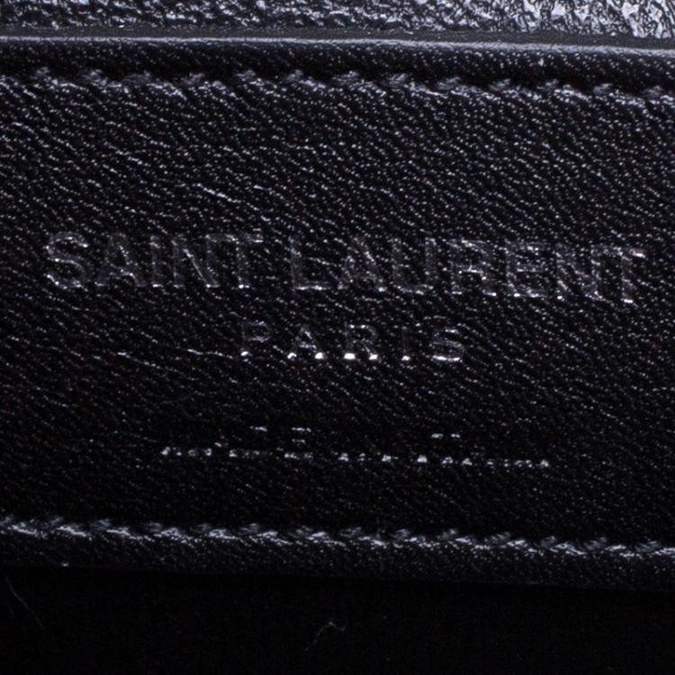 Pre Owned Saint Laurent Paris Black Croc Embossed Leather Baby Sac De Jour Tote