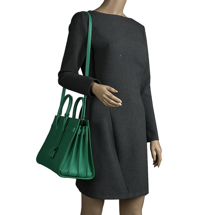 Saint Laurent Paris Green Leather Mini Classic Sac De Jour Tote Saint  Laurent Paris | Tlc