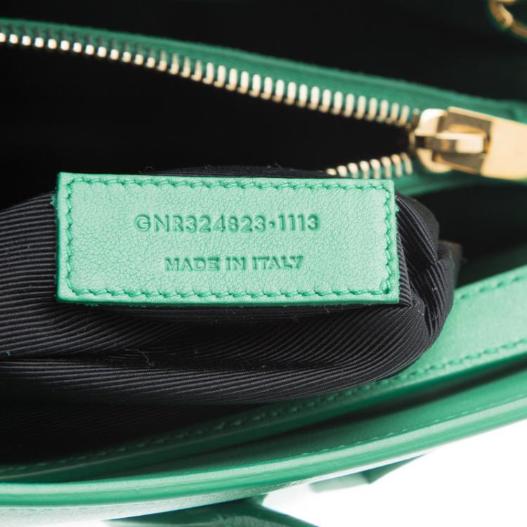 Pre Owned Saint Laurent Paris Green Leather Mini Classic Sac De Jour Tote