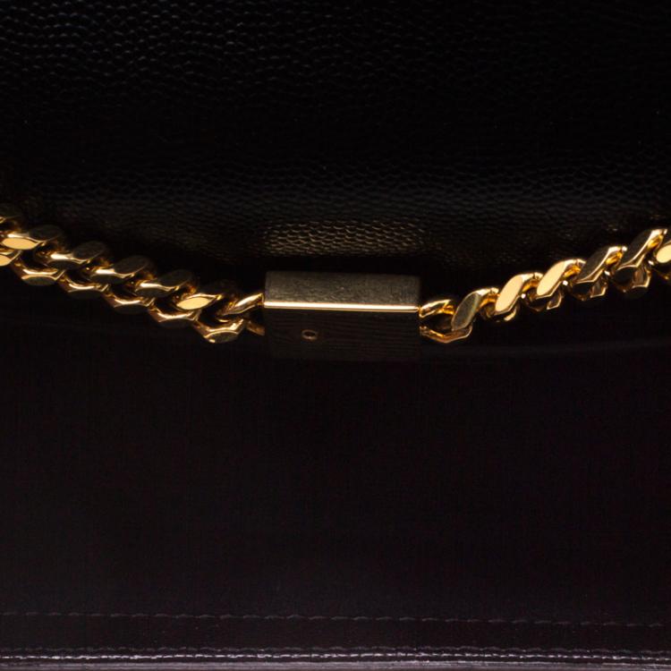 مملوكة مسبقًا Saint Laurent Paris Black Grain De Poudre Leather Small Chain Shoulder Bag