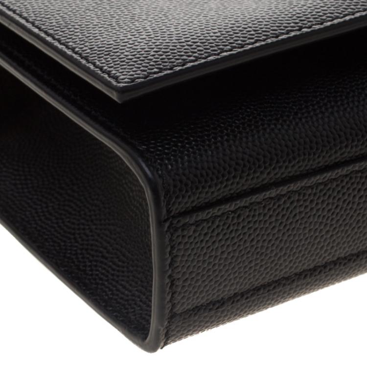 مملوكة مسبقًا Saint Laurent Paris Black Grain De Poudre Leather Small Chain Shoulder Bag