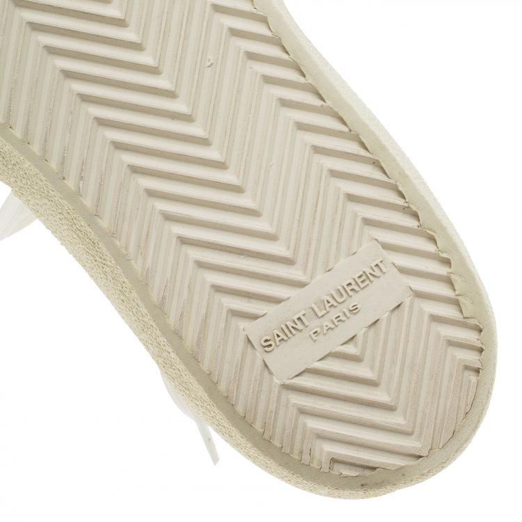 Pre Owned Saint Laurent Paris Off White Signature Court Classic Yeah Baby Low Top Sneakers Size 39