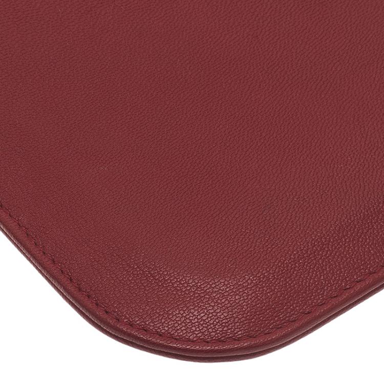 Pre Owned Saint Laurent Paris Red Leather Belle Du Jour iPad Sleeve