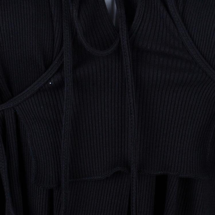 Pre Owned Saint Laurent Paris Black Top Size S