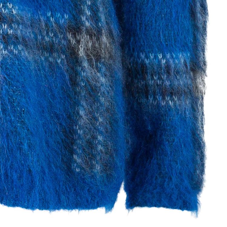 Pre Owned Saint Laurent Paris Blue Plaid Sweater M