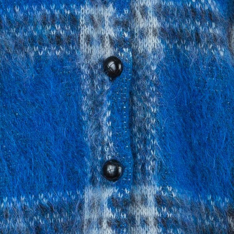 Pre Owned Saint Laurent Paris Blue Plaid Sweater M