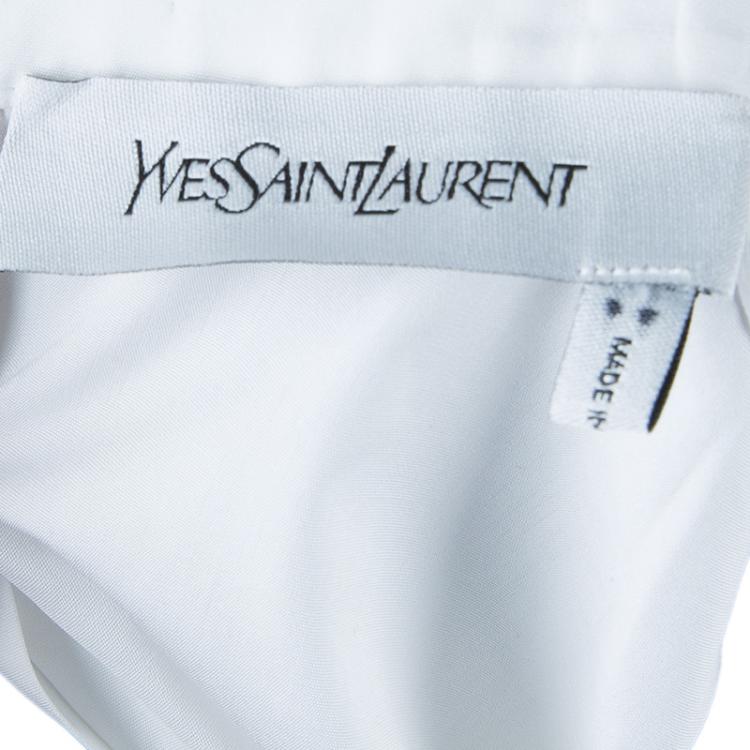 Pre Owned Saint Laurent Paris White Cotton Long Sleeve Shirt M