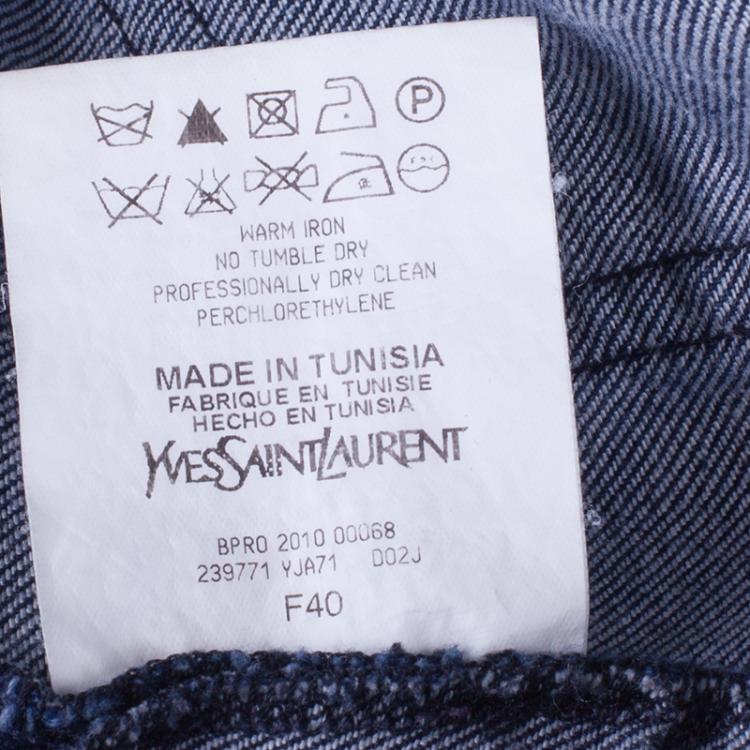 Pre Owned Saint Laurent Paris Blue Denim Skinny Jeans M