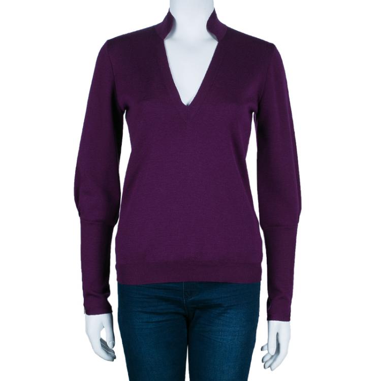 Pre Owned Saint Laurent Paris Purple Knit Sweater M