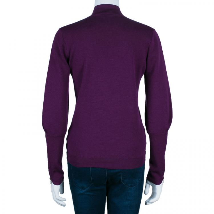 Pre Owned Saint Laurent Paris Purple Knit Sweater M