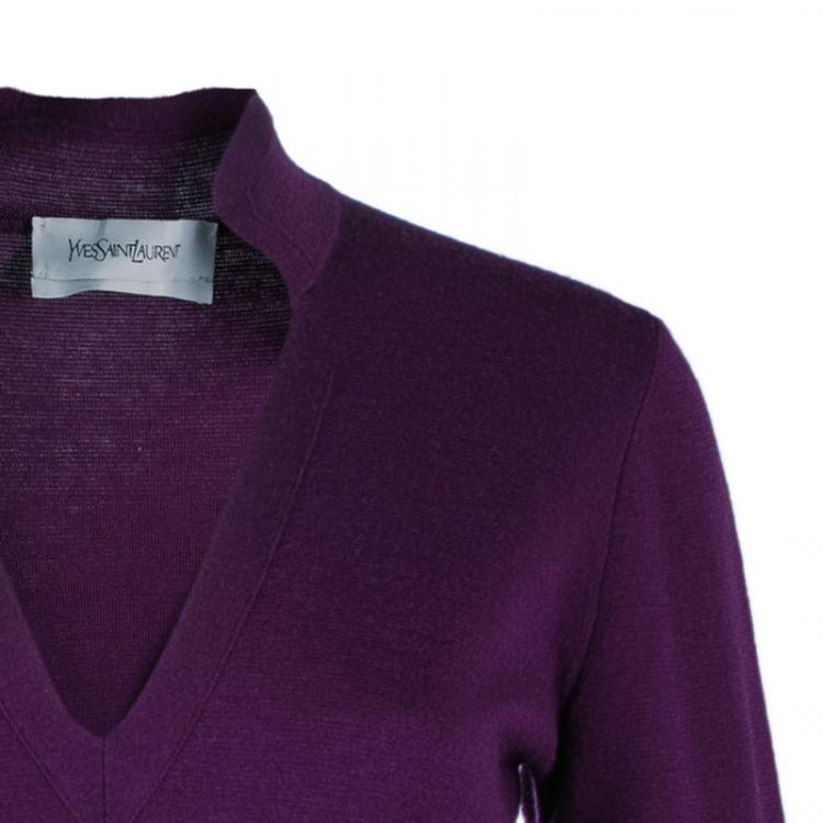 Pre Owned Saint Laurent Paris Purple Knit Sweater M