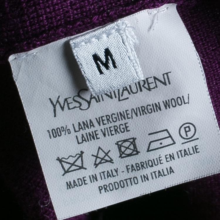 Pre Owned Saint Laurent Paris Purple Knit Sweater M