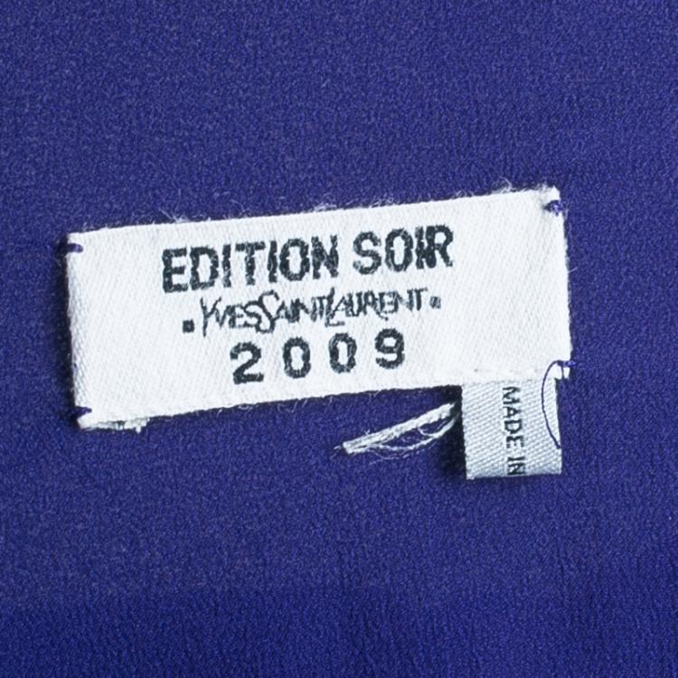Pre Owned Saint Laurent Paris Purple Long Sleeve Gown M