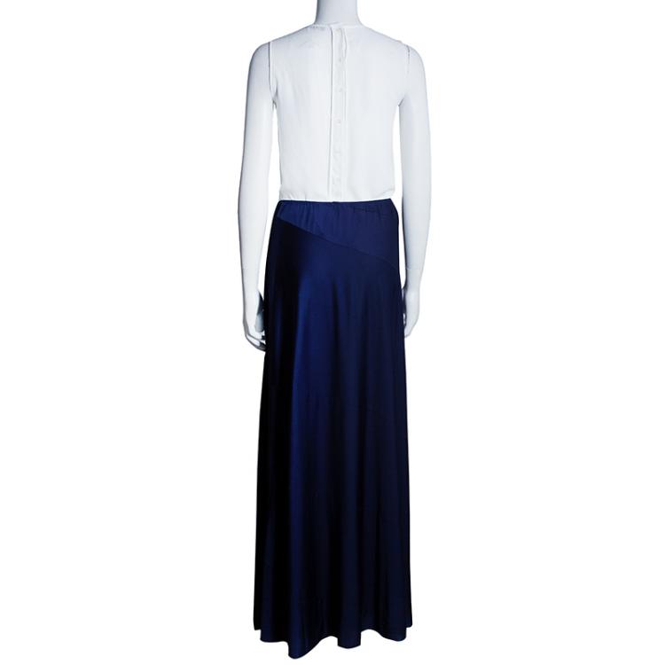 Pre Owned Saint Laurent Paris Navy Maxi Skirt M