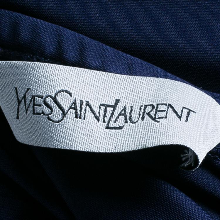 Pre Owned Saint Laurent Paris Navy Maxi Skirt M