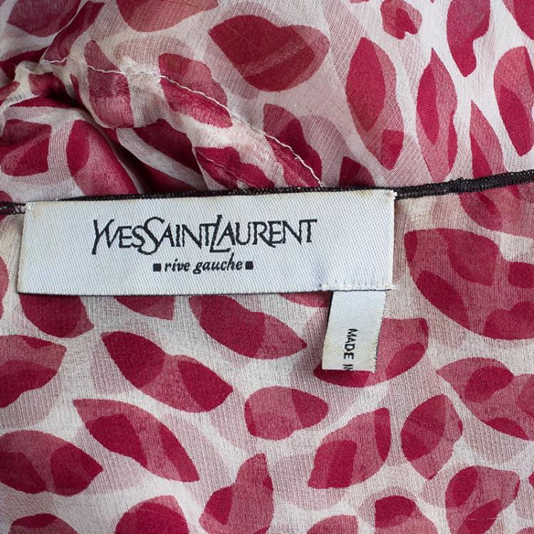 Pre Owned Saint Laurent Paris Red and White Sleeveless Top L