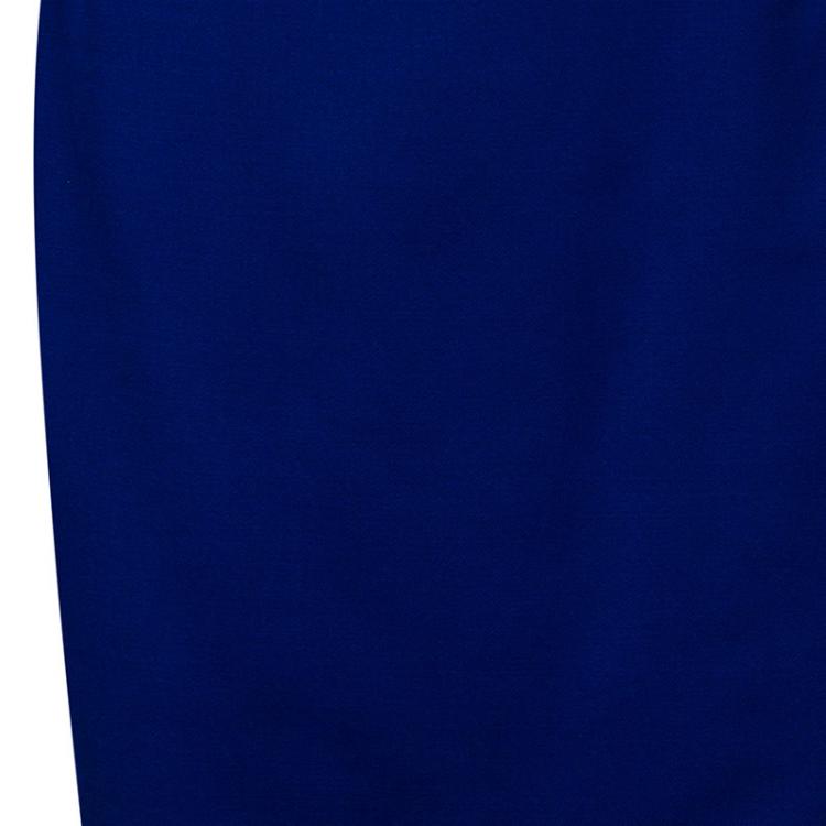 Pre Owned Saint Laurent Paris Vintage Cobalt Skirt Suit L