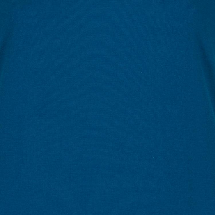 Pre Owned Saint Laurent Paris Turquoise Wool and Silk Short Sleeve Sweater S