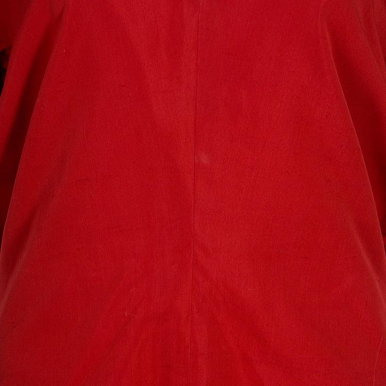 Pre Owned Saint Laurent Paris Red Short Sleeve Dress L
