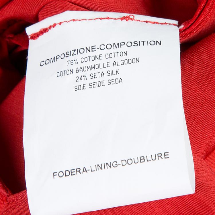 Pre Owned Saint Laurent Paris Red Short Sleeve Dress L
