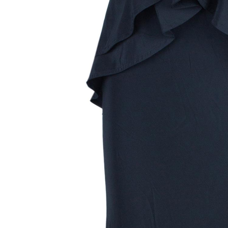 Pre Owned Saint Laurent Paris Rive Gauche Black Chiffon Evening Gown M