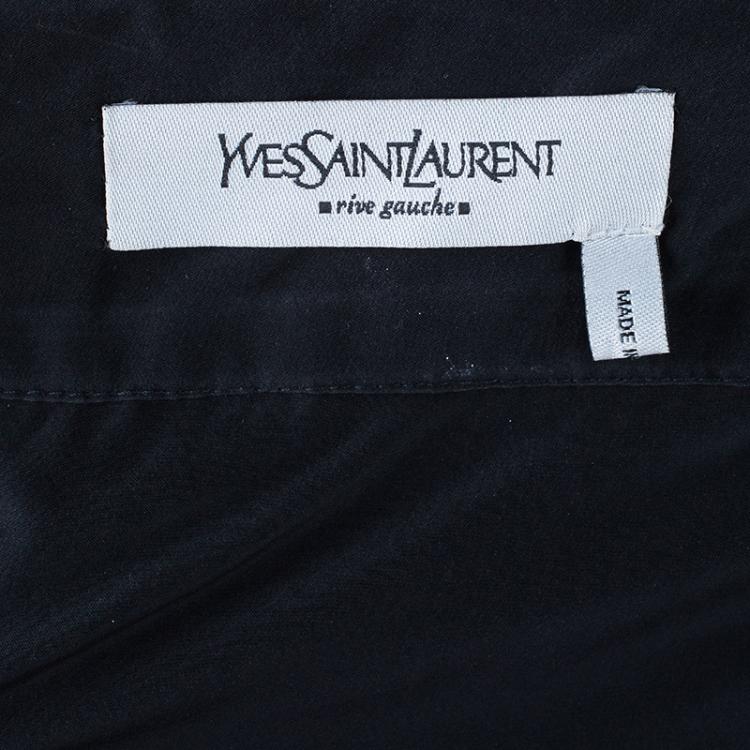 Pre Owned Saint Laurent Paris Rive Gauche Black Chiffon Evening Gown M