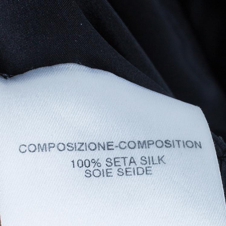 Pre Owned Saint Laurent Paris Rive Gauche Black Chiffon Evening Gown M