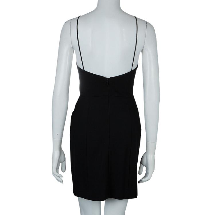 Pre Owned Saint Laurent Paris Black Noodle Strap Corset Dress S